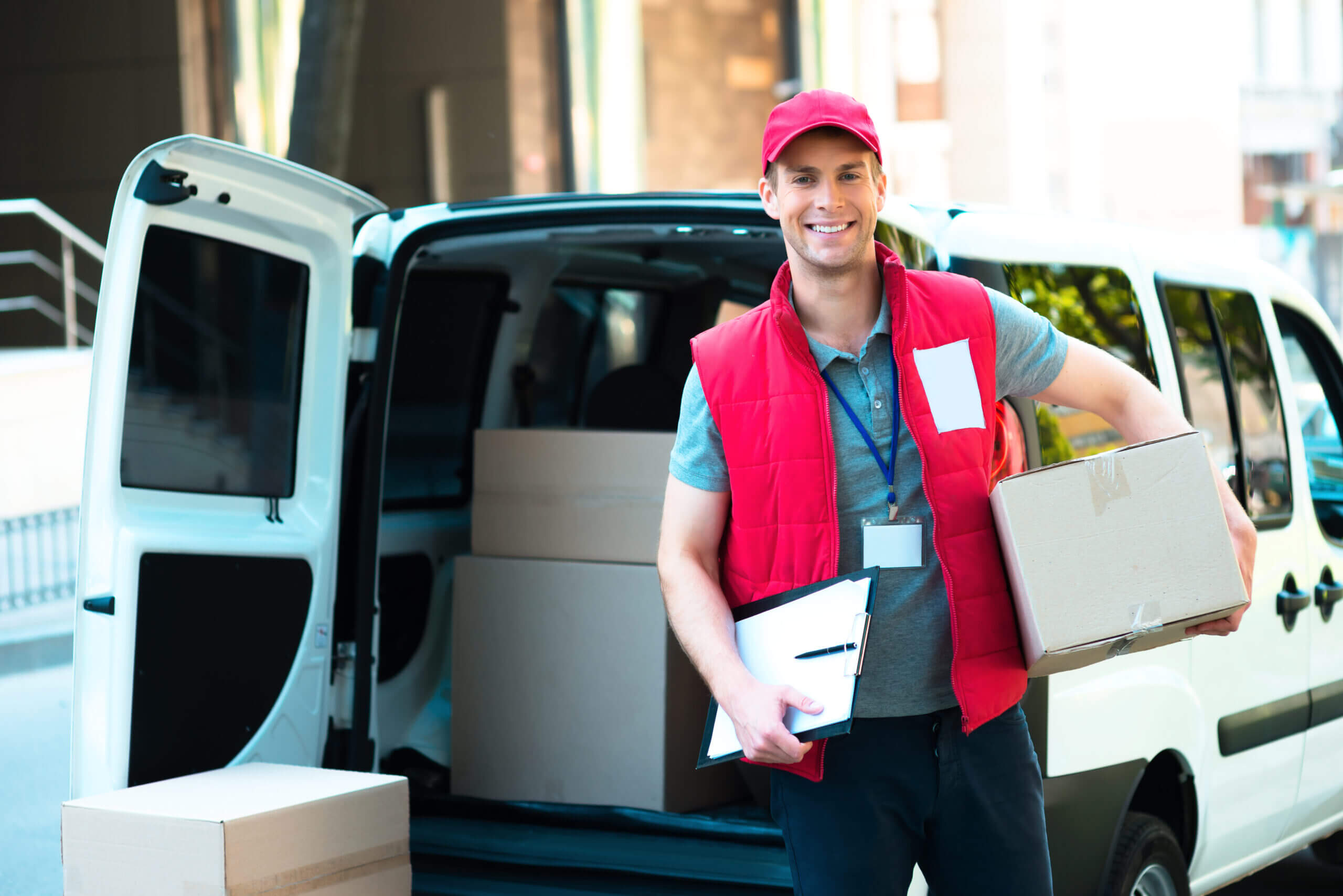 Courier Delivering Package boy